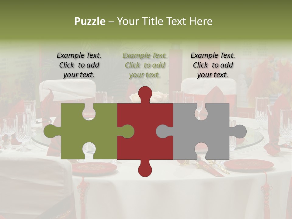 Banquet Table Setting For Wedding In China PowerPoint Template