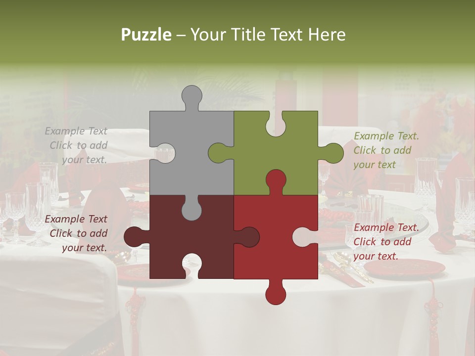 Banquet Table Setting For Wedding In China PowerPoint Template