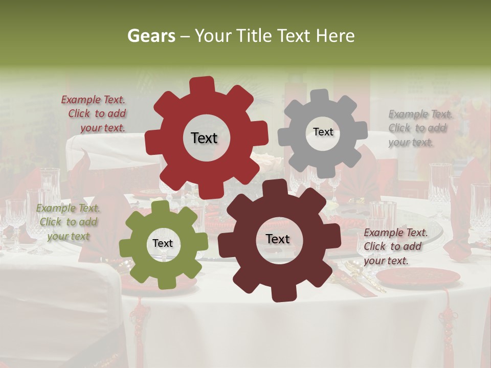 Banquet Table Setting For Wedding In China PowerPoint Template