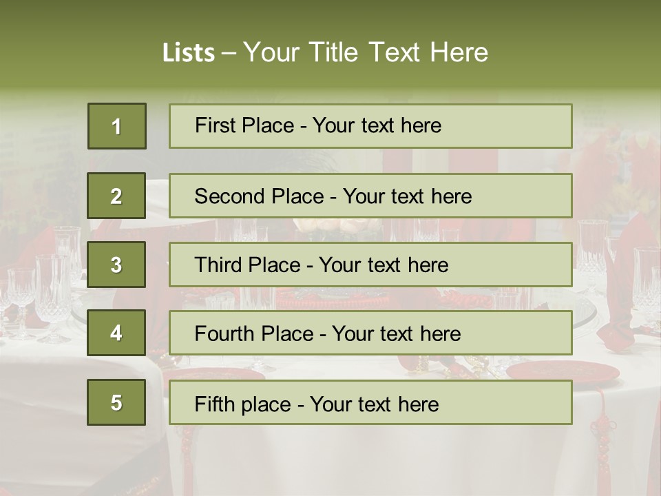 Banquet Table Setting For Wedding In China PowerPoint Template