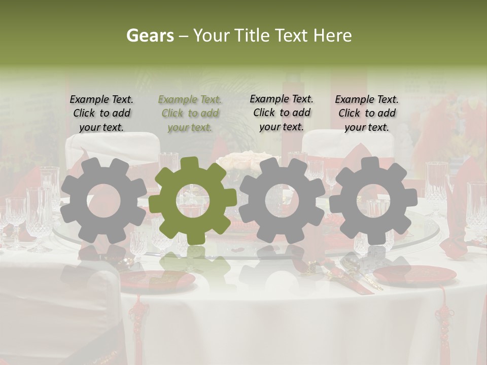 Banquet Table Setting For Wedding In China PowerPoint Template