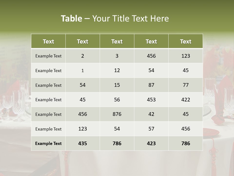 Banquet Table Setting For Wedding In China PowerPoint Template