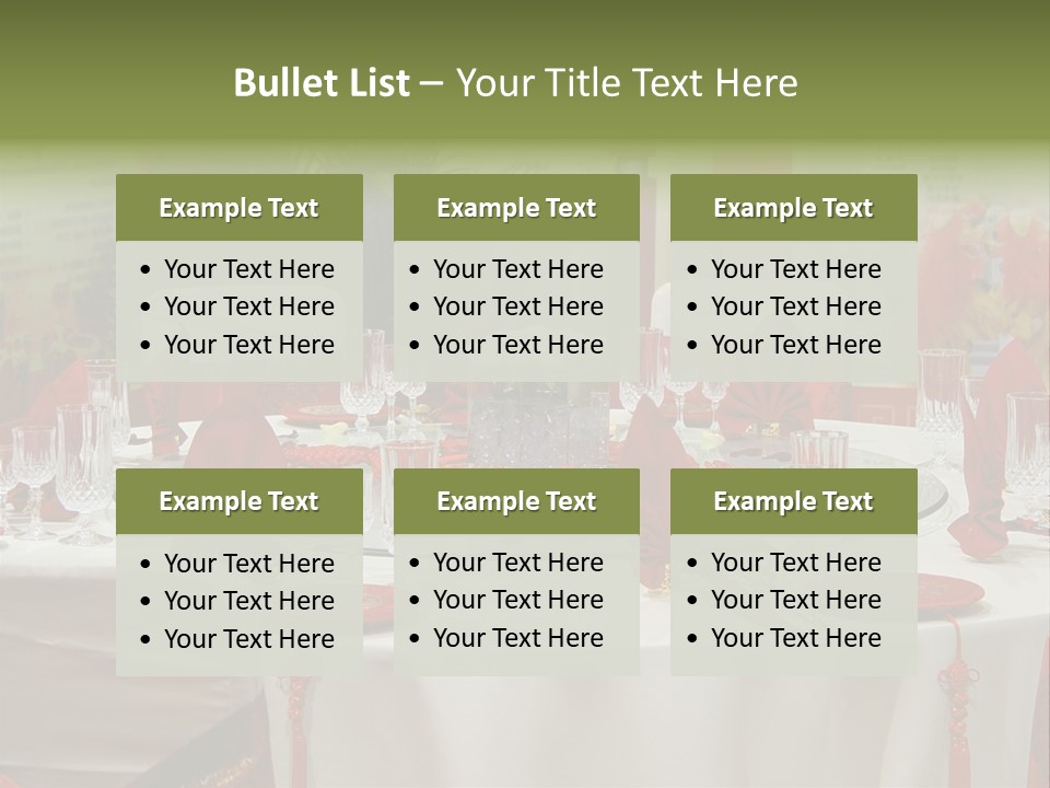 Banquet Table Setting For Wedding In China PowerPoint Template