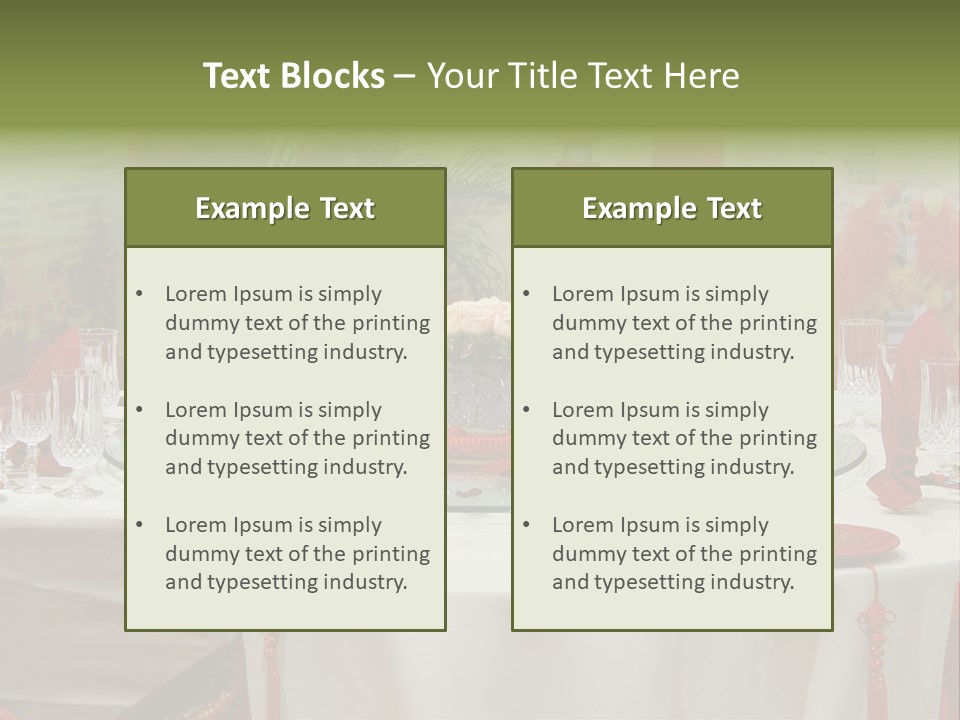 Banquet Table Setting For Wedding In China PowerPoint Template