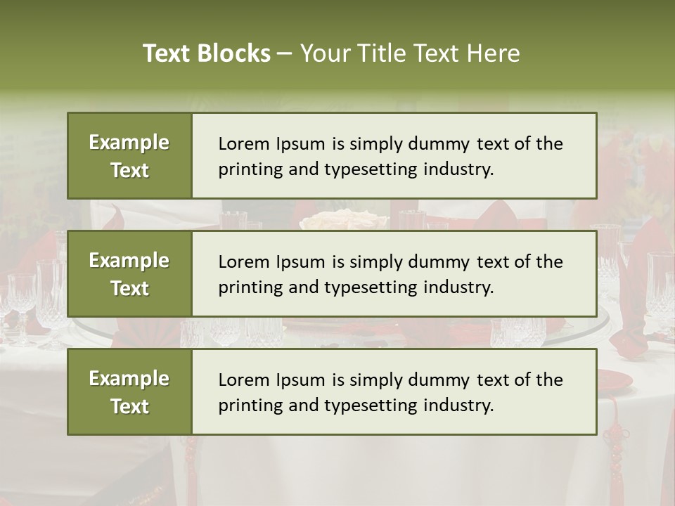 Banquet Table Setting For Wedding In China PowerPoint Template