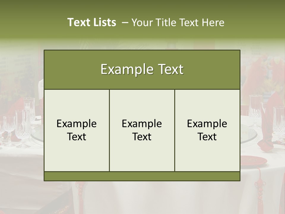 Banquet Table Setting For Wedding In China PowerPoint Template