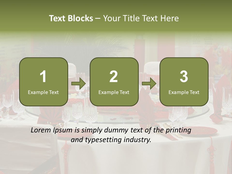 Banquet Table Setting For Wedding In China PowerPoint Template