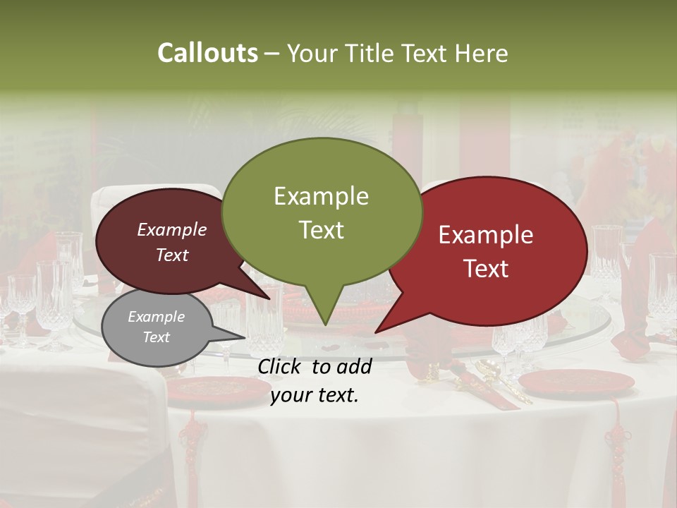 Banquet Table Setting For Wedding In China PowerPoint Template