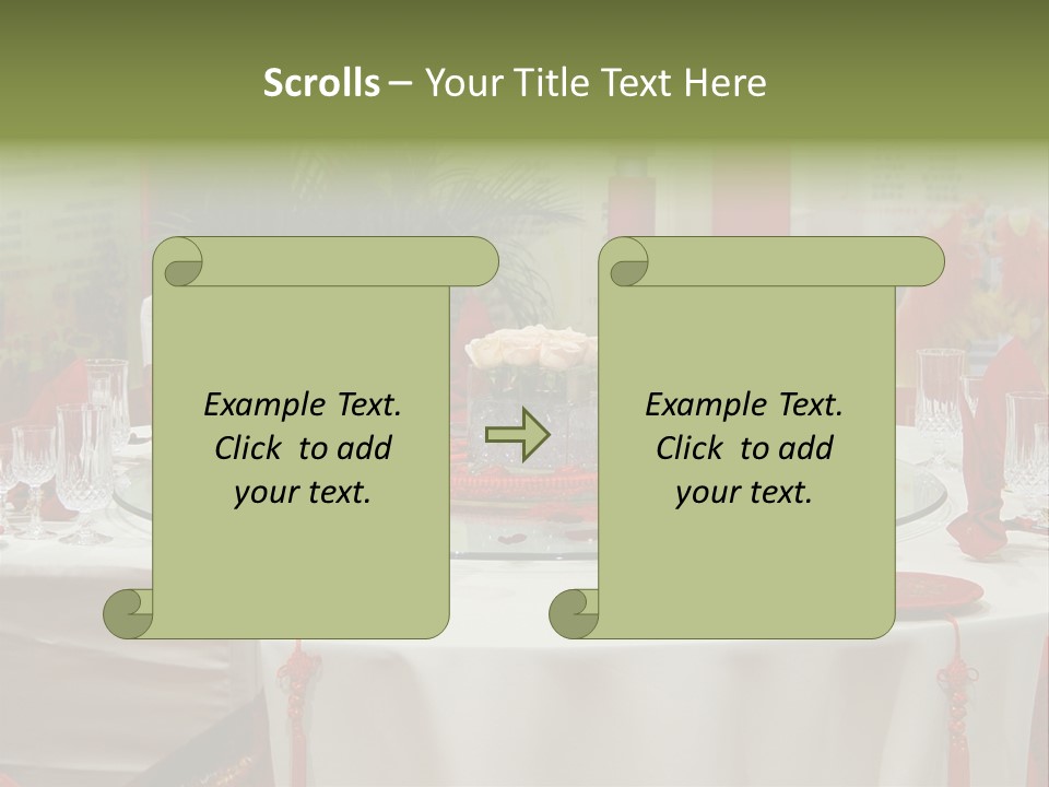 Banquet Table Setting For Wedding In China PowerPoint Template