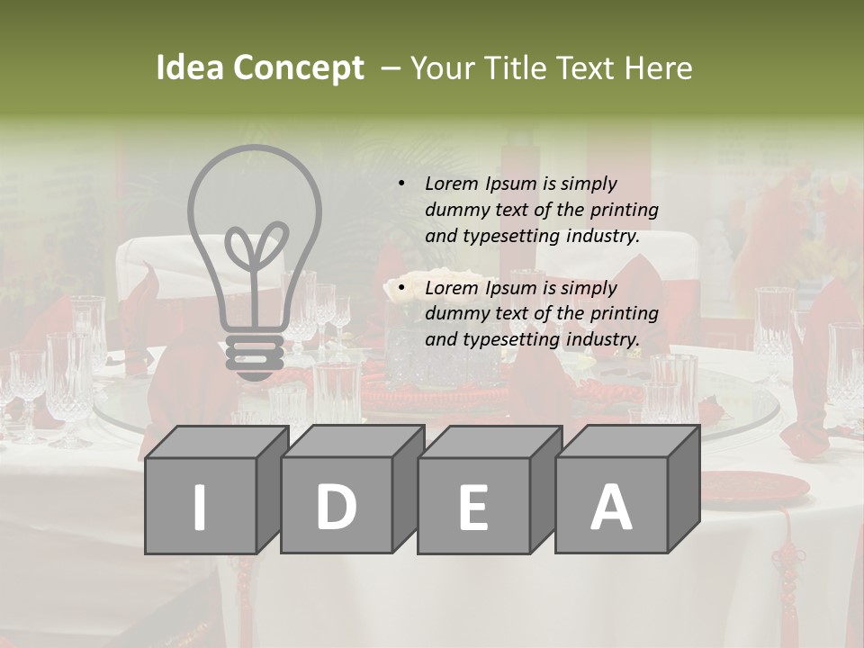 Banquet Table Setting For Wedding In China PowerPoint Template