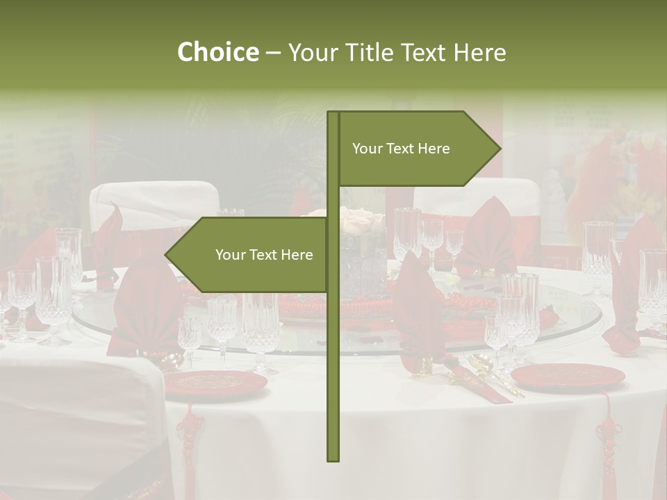 Banquet Table Setting For Wedding In China PowerPoint Template
