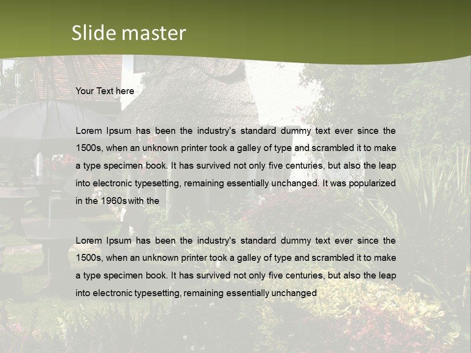 Attractive Thatched Devon Pub With Garden PowerPoint Template