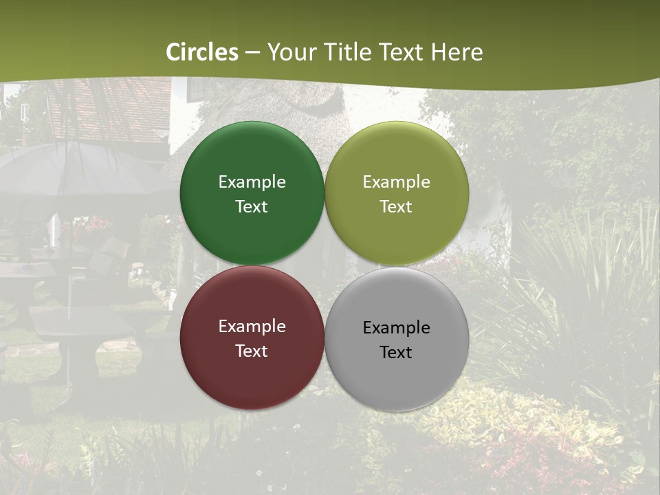 Attractive Thatched Devon Pub With Garden PowerPoint Template