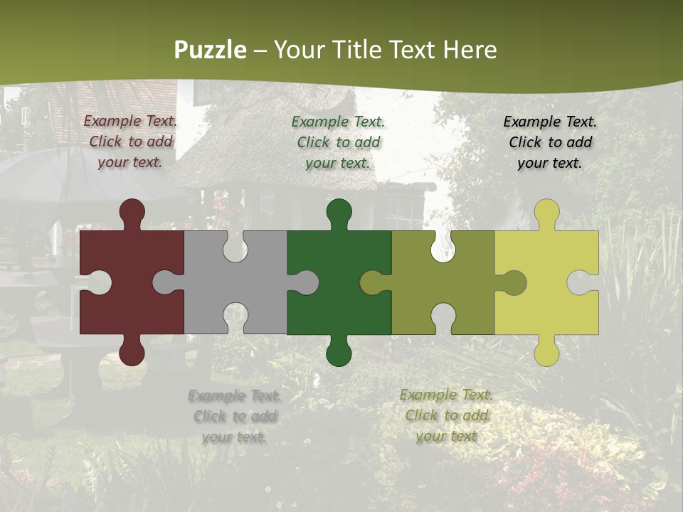 Attractive Thatched Devon Pub With Garden PowerPoint Template