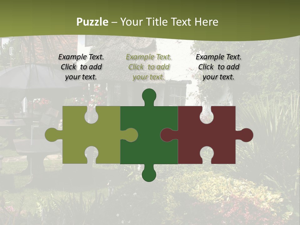 Attractive Thatched Devon Pub With Garden PowerPoint Template