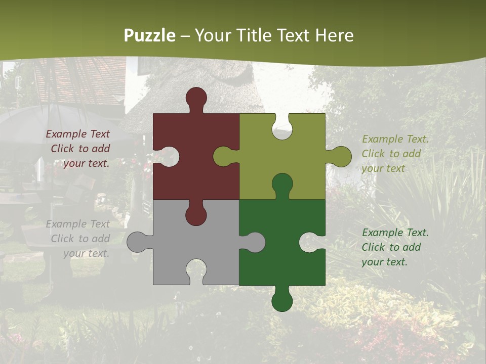 Attractive Thatched Devon Pub With Garden PowerPoint Template