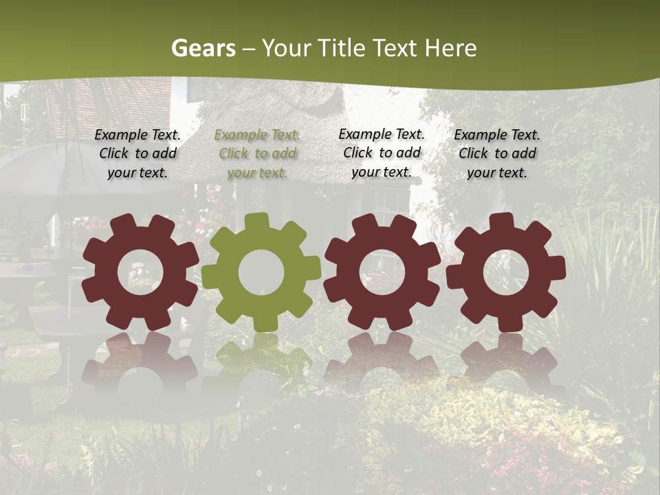 Attractive Thatched Devon Pub With Garden PowerPoint Template