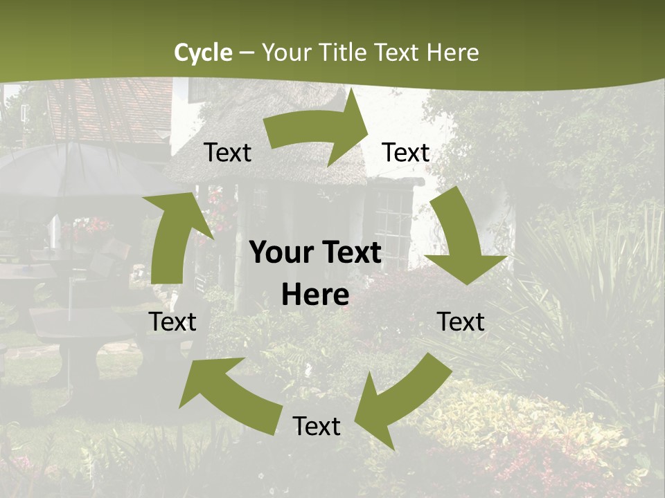 Attractive Thatched Devon Pub With Garden PowerPoint Template