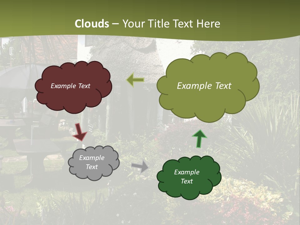 Attractive Thatched Devon Pub With Garden PowerPoint Template