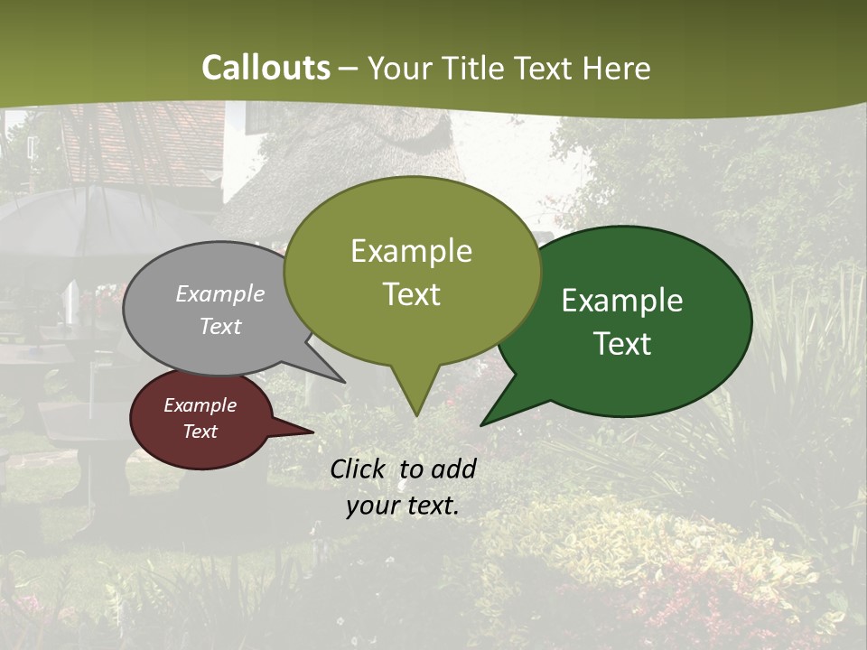 Attractive Thatched Devon Pub With Garden PowerPoint Template