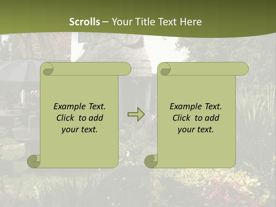 Attractive Thatched Devon Pub With Garden PowerPoint Template