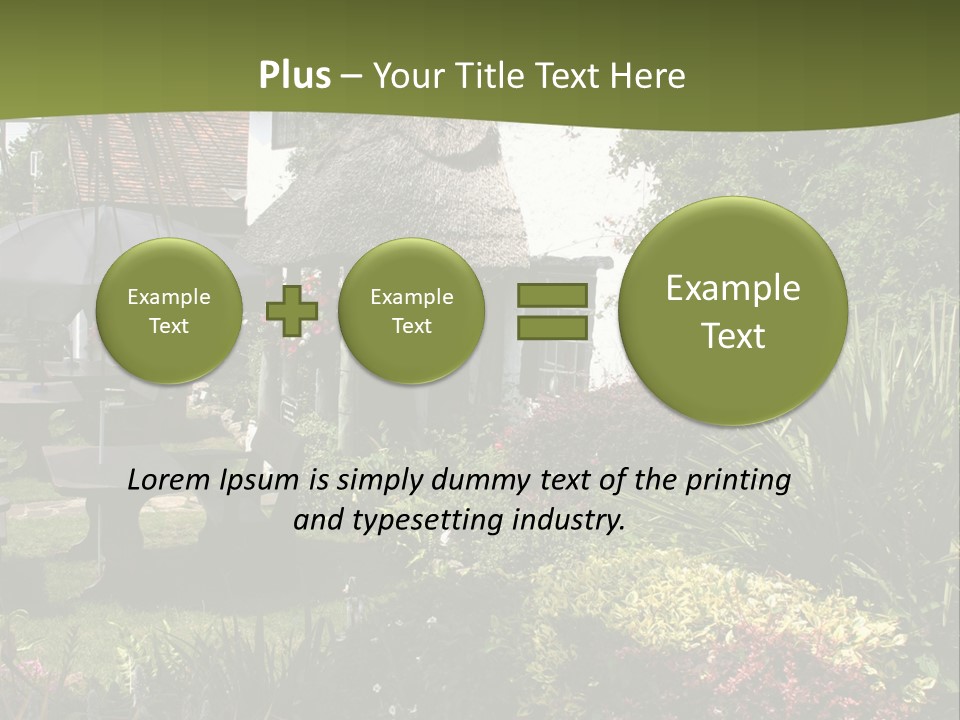 Attractive Thatched Devon Pub With Garden PowerPoint Template