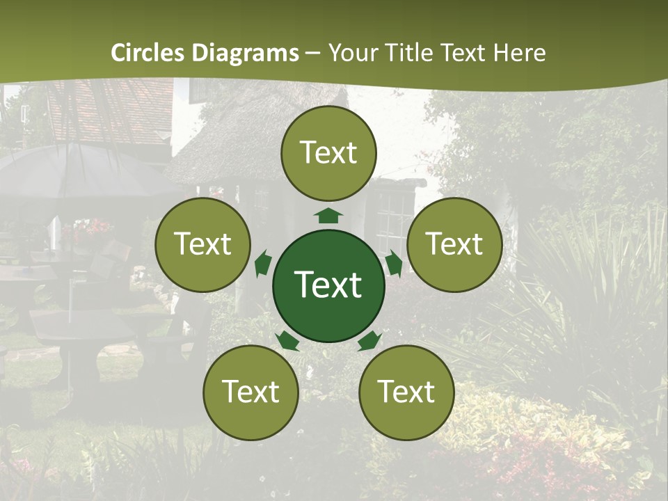 Attractive Thatched Devon Pub With Garden PowerPoint Template