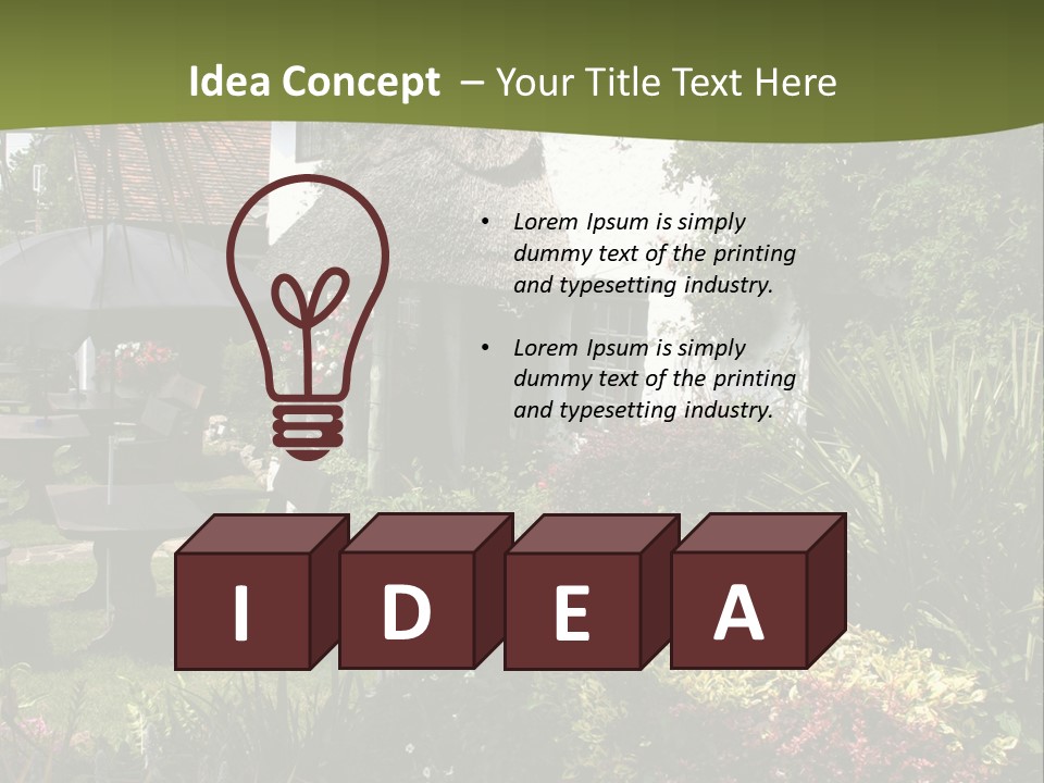 Attractive Thatched Devon Pub With Garden PowerPoint Template