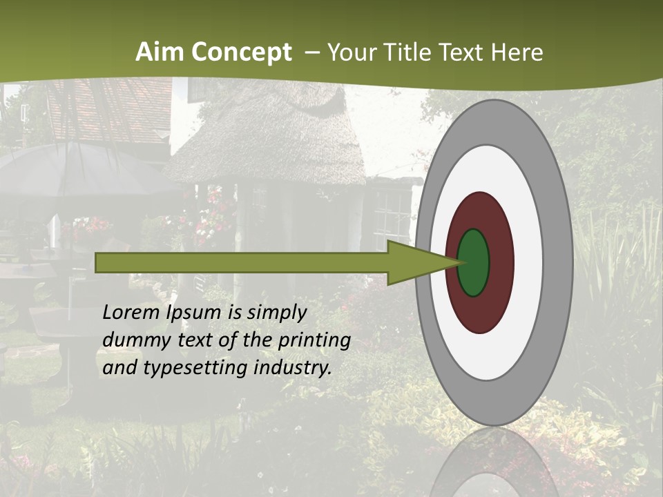Attractive Thatched Devon Pub With Garden PowerPoint Template