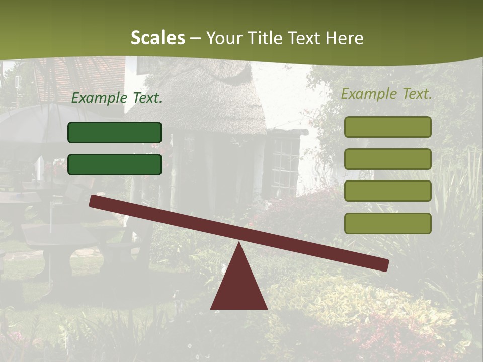 Attractive Thatched Devon Pub With Garden PowerPoint Template