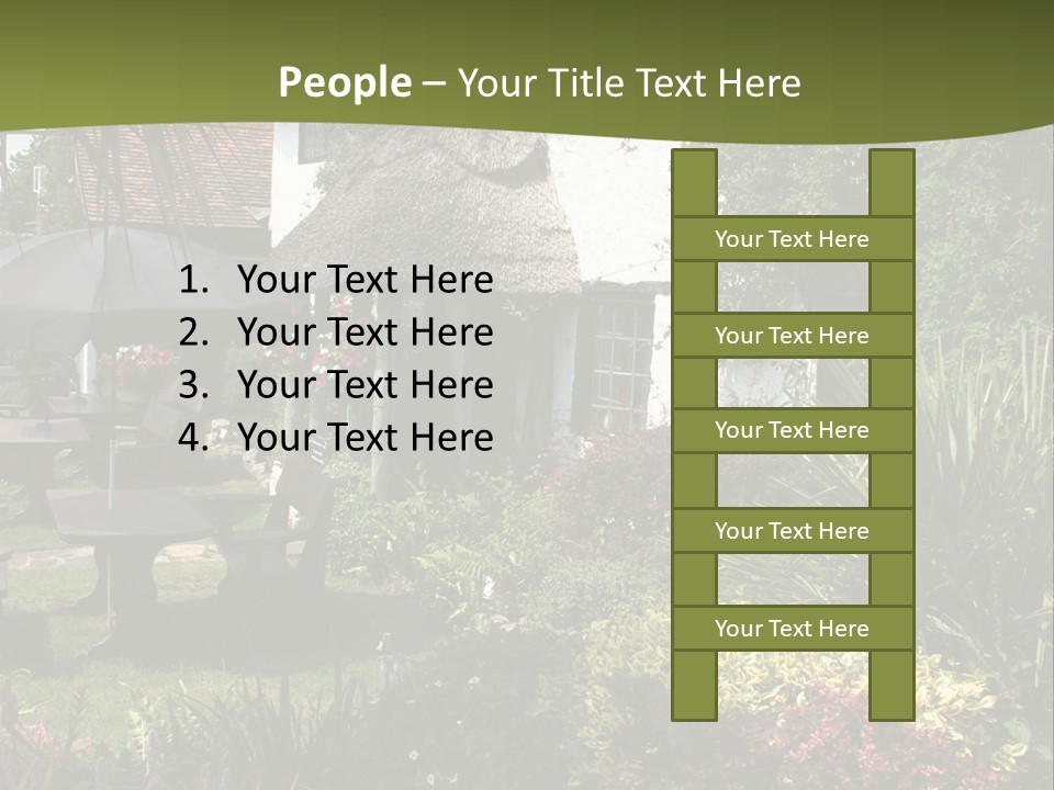 Attractive Thatched Devon Pub With Garden PowerPoint Template