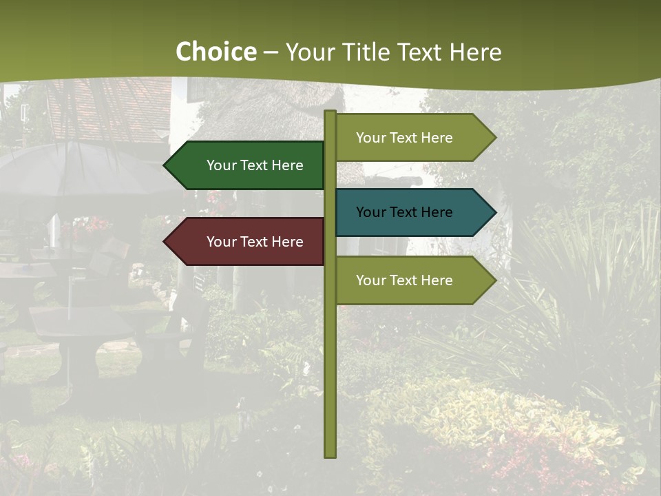 Attractive Thatched Devon Pub With Garden PowerPoint Template