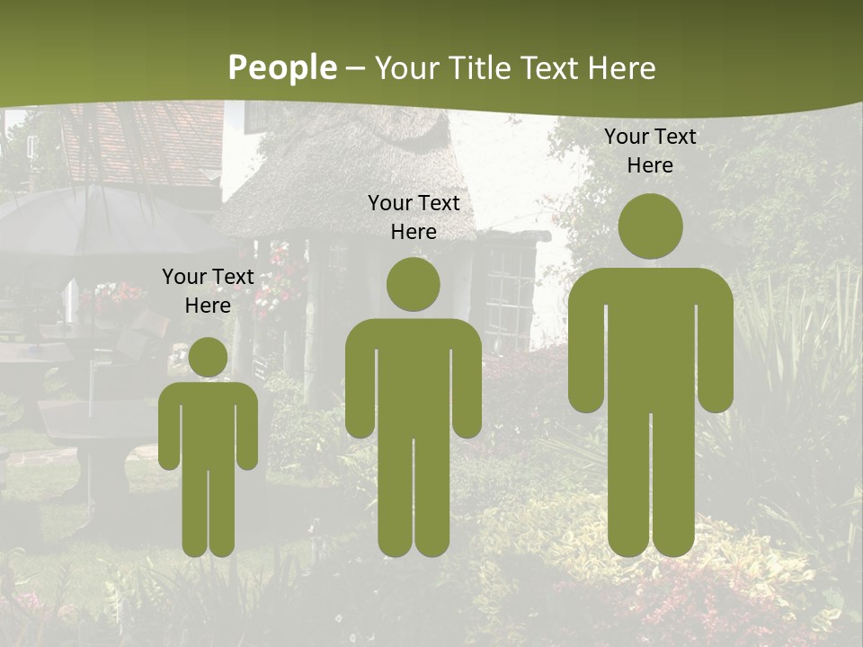 Attractive Thatched Devon Pub With Garden PowerPoint Template