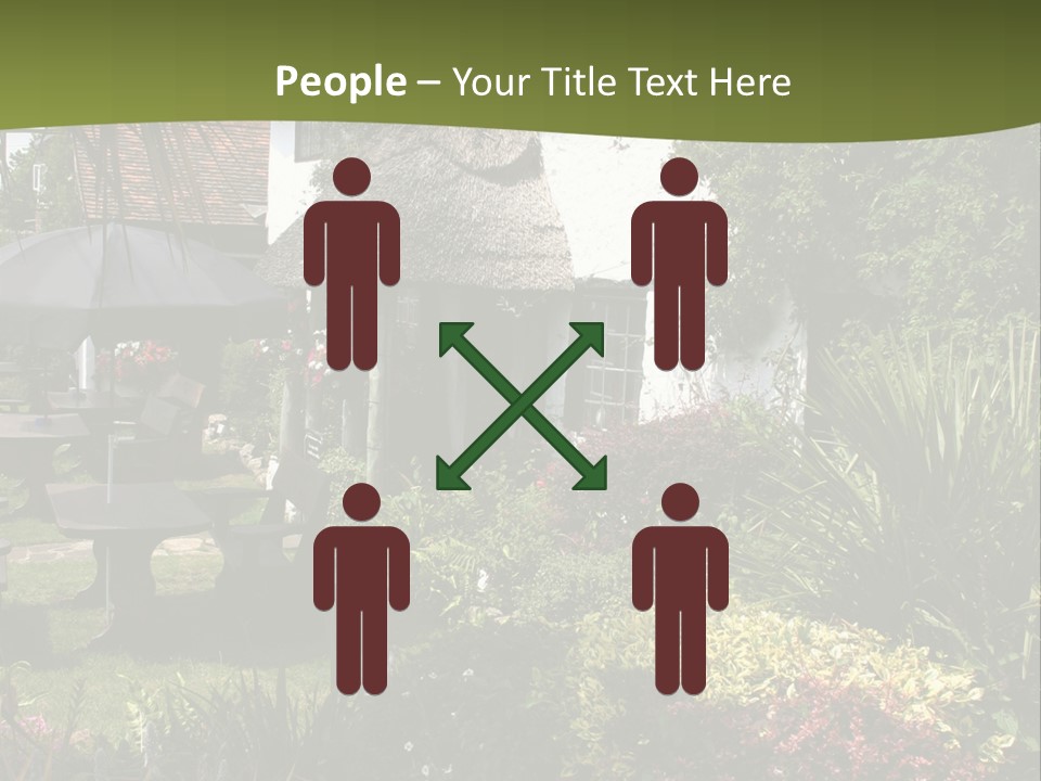 Attractive Thatched Devon Pub With Garden PowerPoint Template