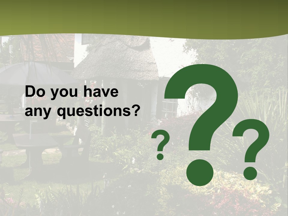 Attractive Thatched Devon Pub With Garden PowerPoint Template