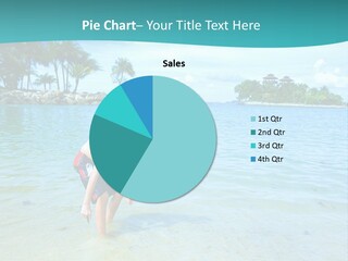 Young Boy Enjoying The Blue Waters Of The Tropical Lagoon PowerPoint Template