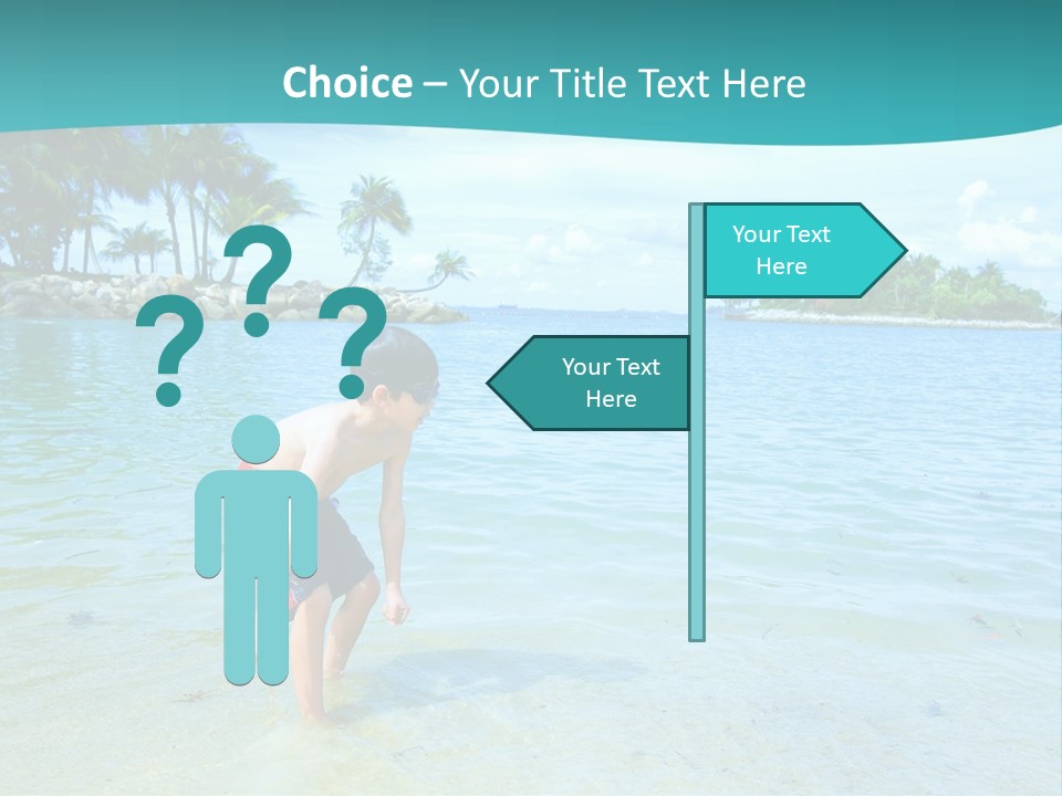 Young Boy Enjoying The Blue Waters Of The Tropical Lagoon PowerPoint Template