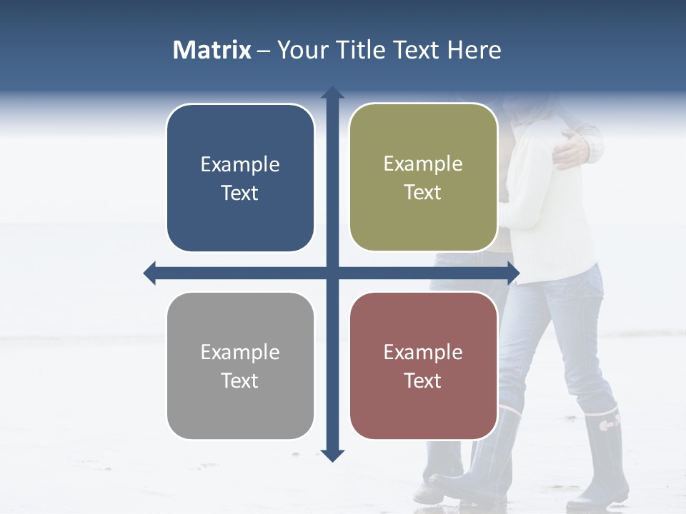 Couple Walking On Beach Arm In Arm Smiling PowerPoint Template