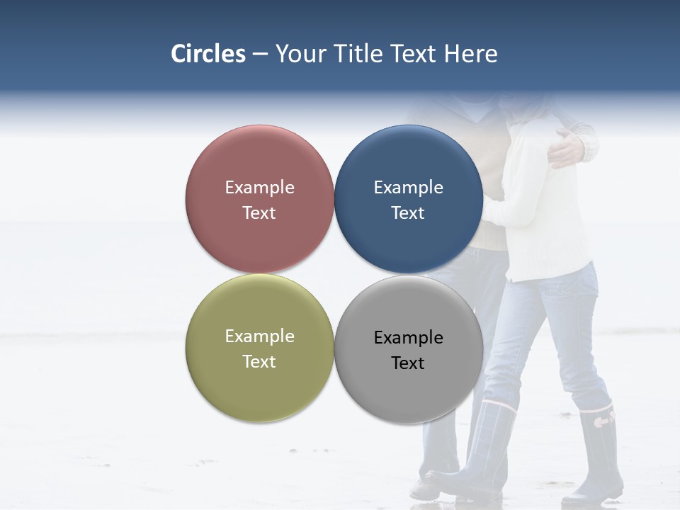 Couple Walking On Beach Arm In Arm Smiling PowerPoint Template