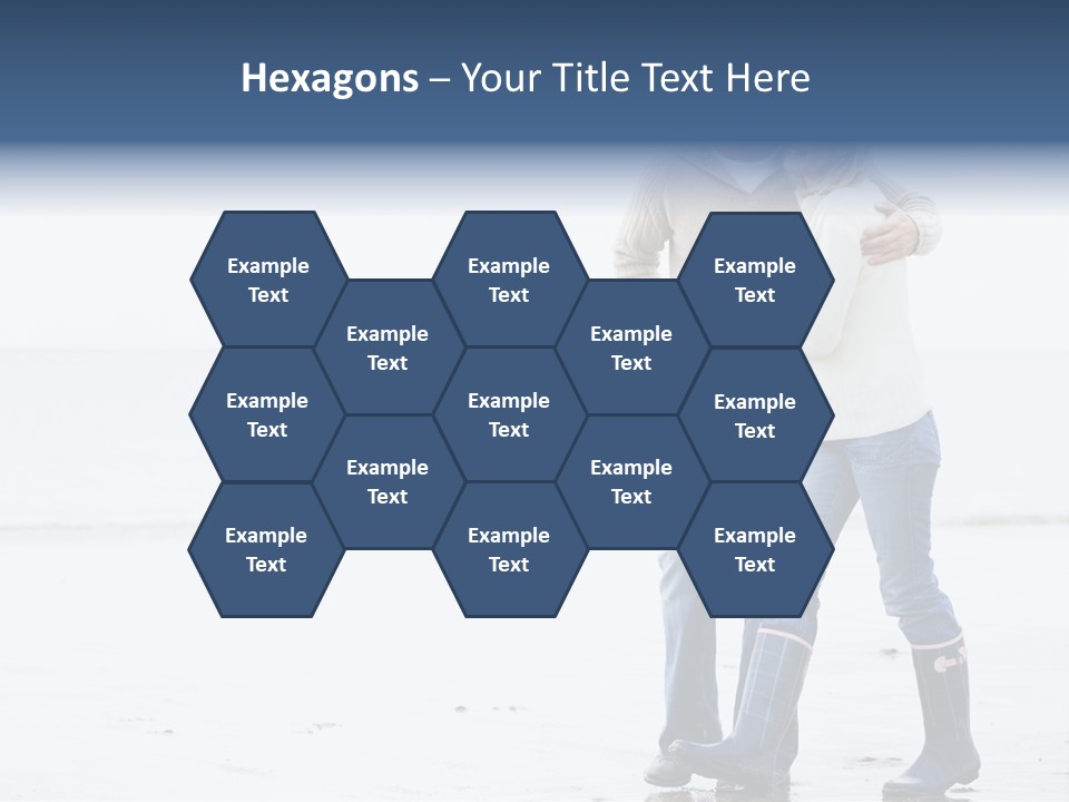 Couple Walking On Beach Arm In Arm Smiling PowerPoint Template