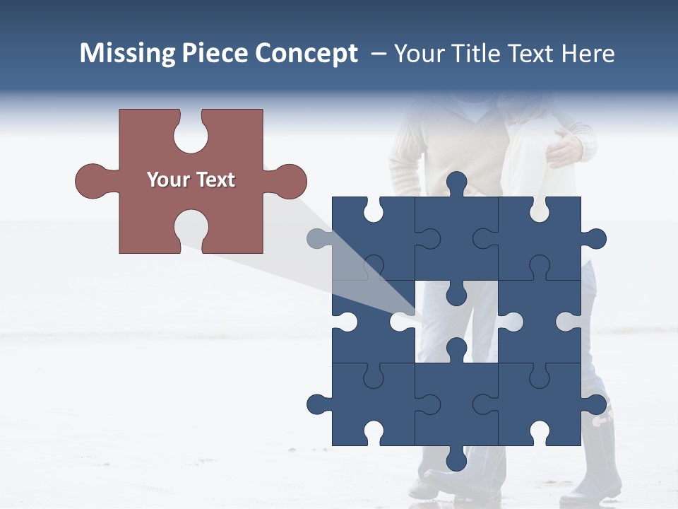 Couple Walking On Beach Arm In Arm Smiling PowerPoint Template