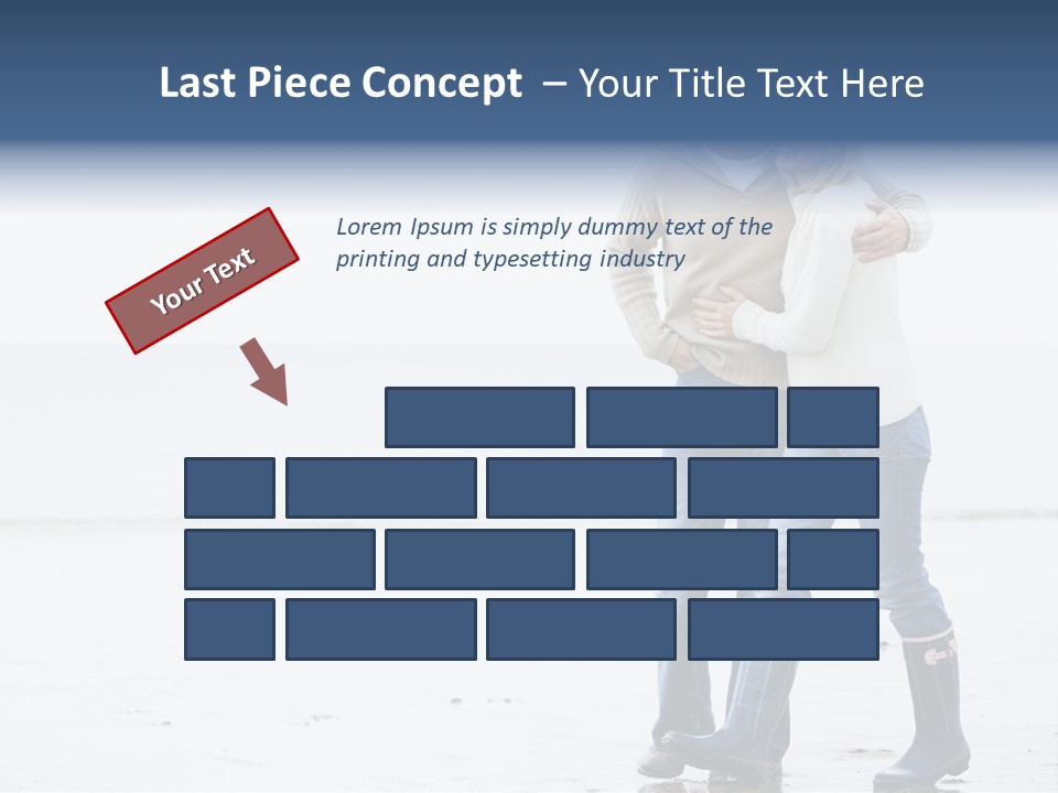 Couple Walking On Beach Arm In Arm Smiling PowerPoint Template