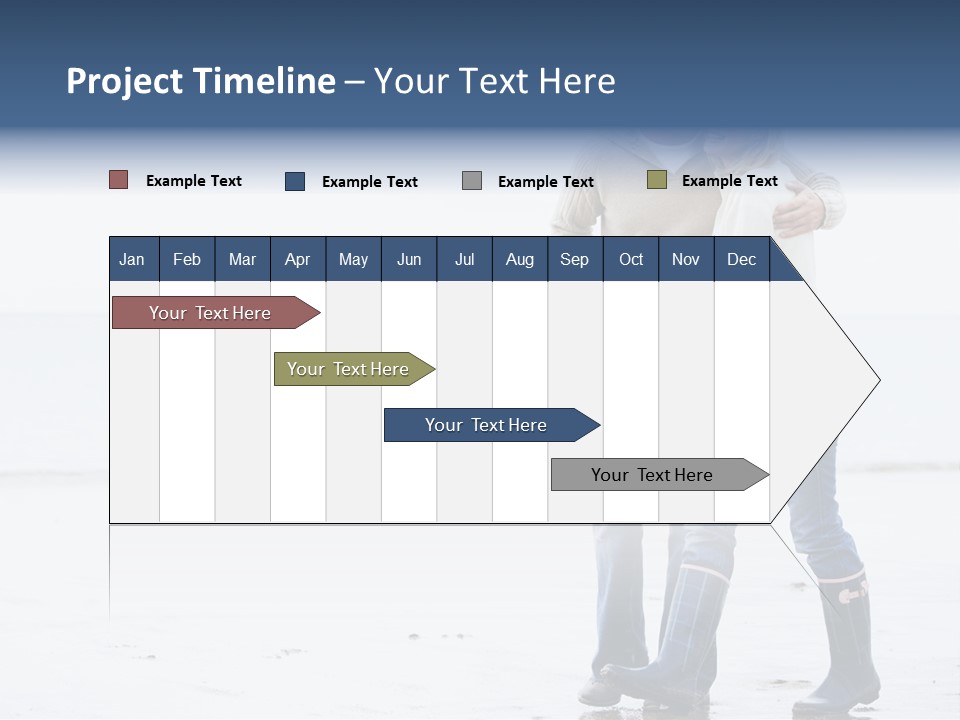 Couple Walking On Beach Arm In Arm Smiling PowerPoint Template