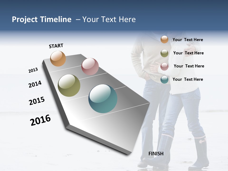 Couple Walking On Beach Arm In Arm Smiling PowerPoint Template