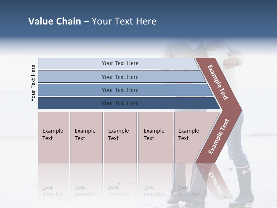 Couple Walking On Beach Arm In Arm Smiling PowerPoint Template