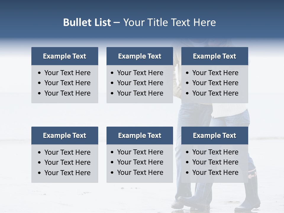 Couple Walking On Beach Arm In Arm Smiling PowerPoint Template