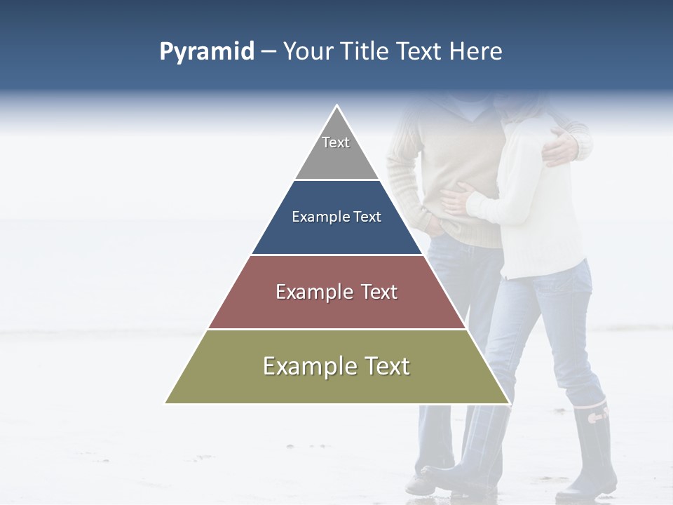 Couple Walking On Beach Arm In Arm Smiling PowerPoint Template