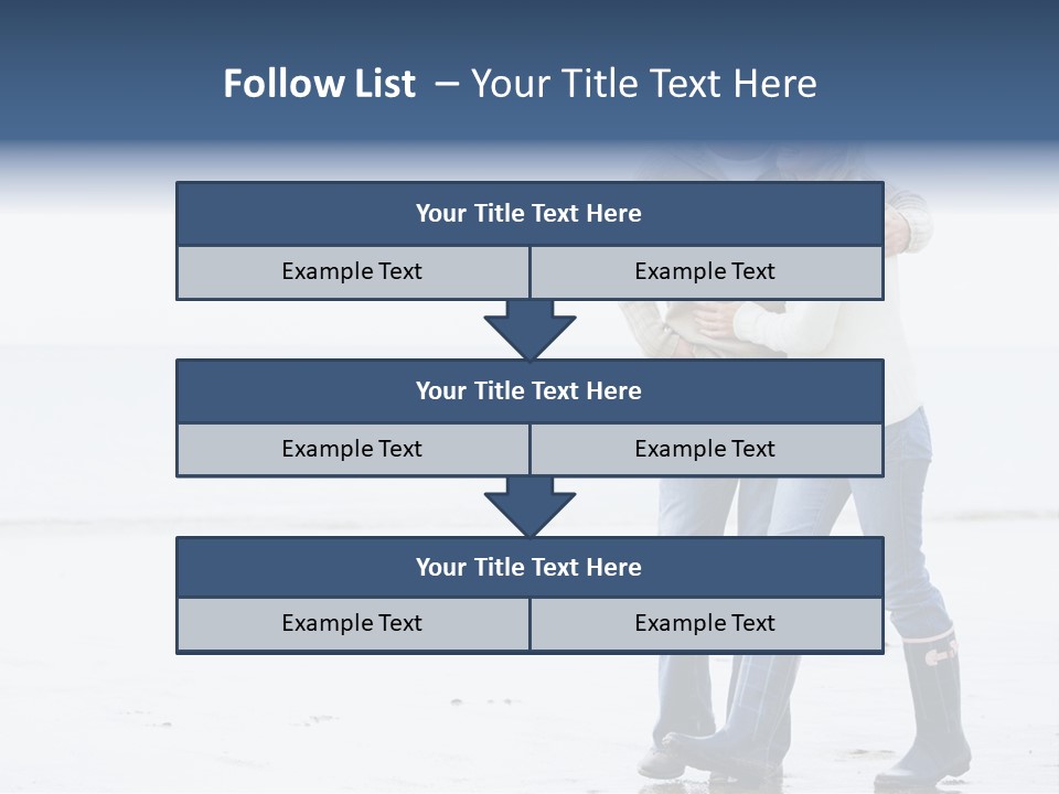 Couple Walking On Beach Arm In Arm Smiling PowerPoint Template