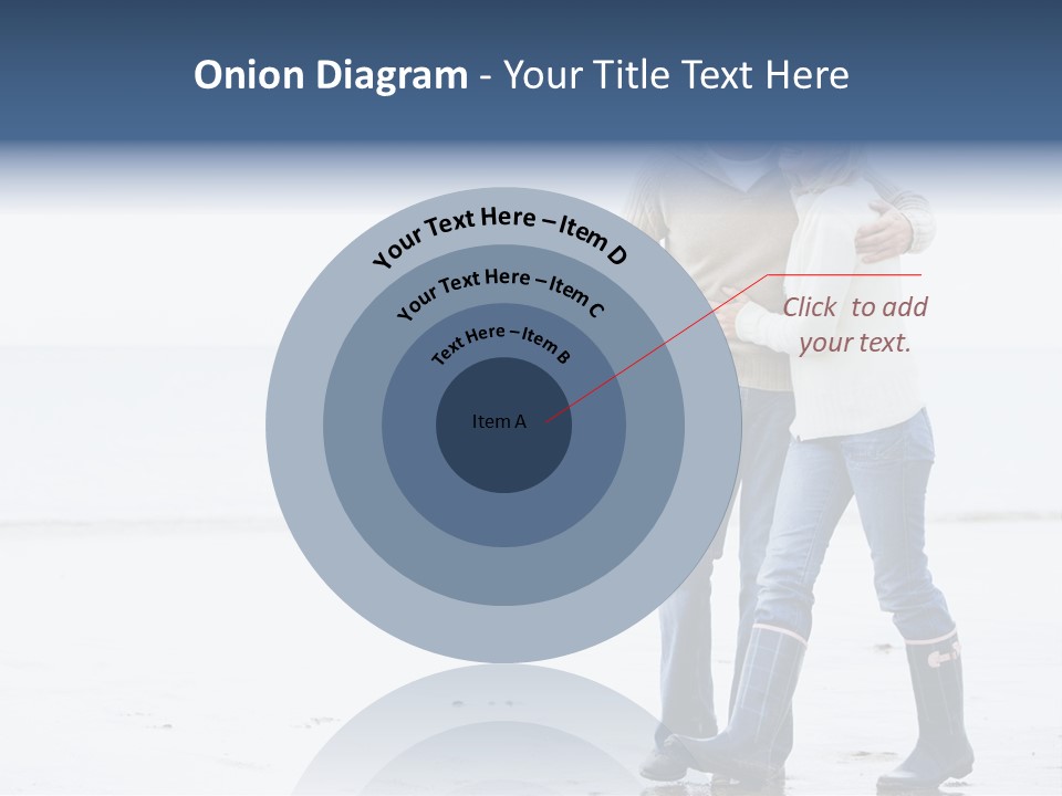 Couple Walking On Beach Arm In Arm Smiling PowerPoint Template