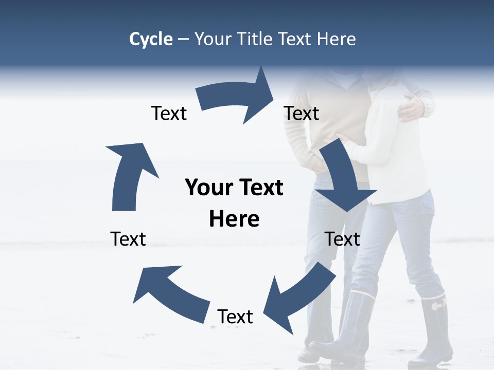 Couple Walking On Beach Arm In Arm Smiling PowerPoint Template